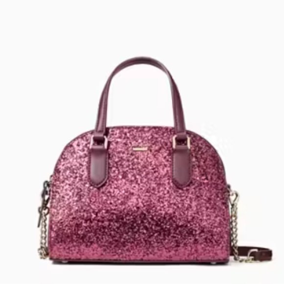 kate spade Laurel Way Glitter Mini Reiley burgundy crossbody bag purse nwot - Picture 1 of 9